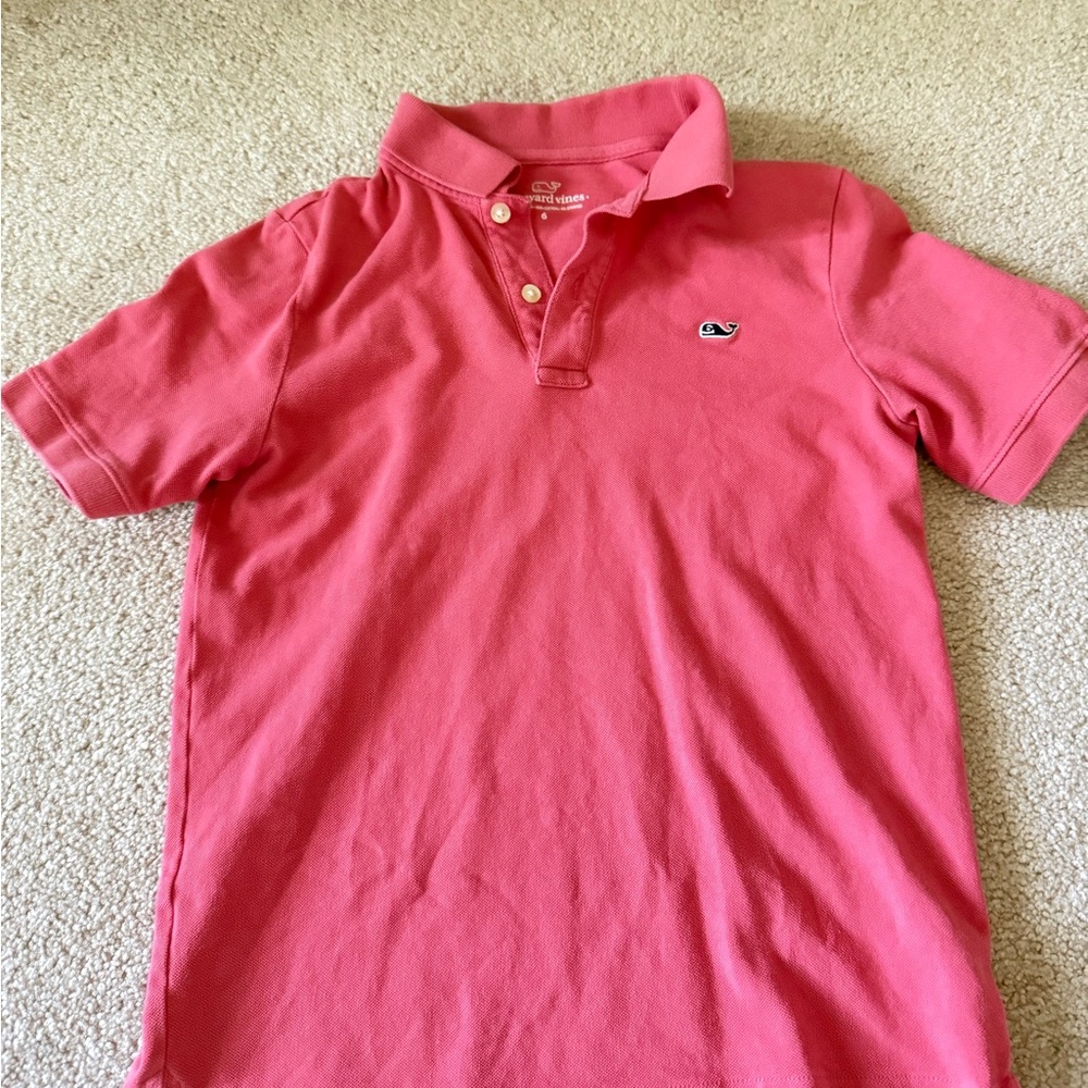 Vineyard Vines Kids Coral Polo Shirt